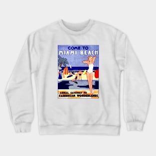 1935 Come to Miami Beach Florida Crewneck Sweatshirt